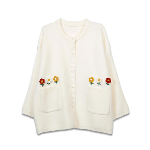 复古手工钩花口袋毛衣-纪念日百货门店同款167447912 商品图4