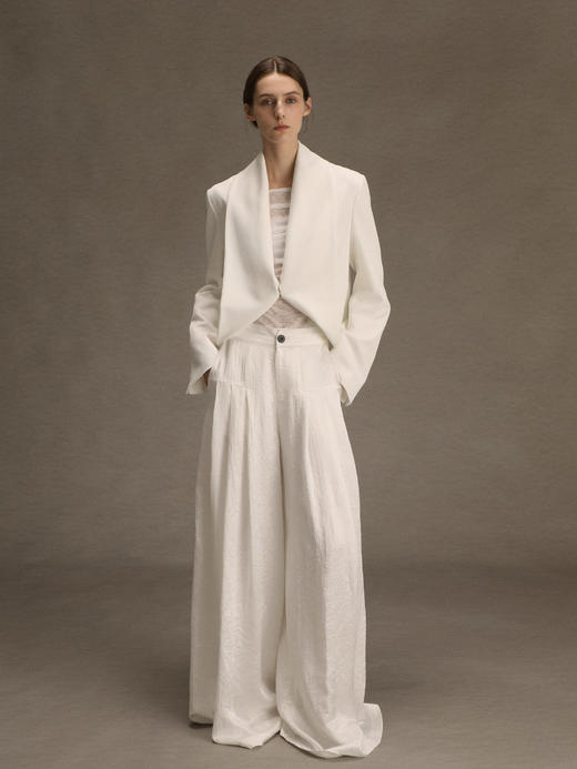 ranyepersonal｜PARADOX25BA01-2 粗斜纹白色短款西装 [ 白 ] 商品图5