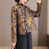 XMZ768阔太太复古国风提花外套2025秋冬宽松盘扣立领夹棉高端长袖上衣女 商品缩略图2