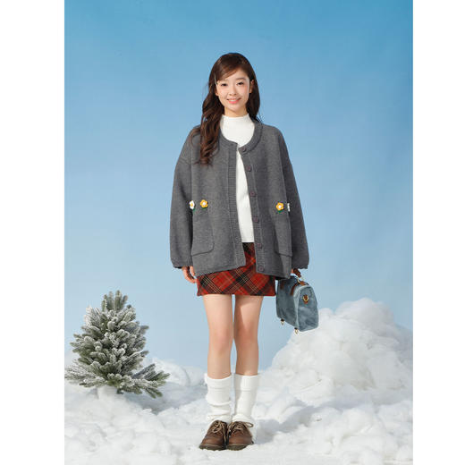 复古手工钩花口袋毛衣-纪念日百货门店同款167447912 商品图3