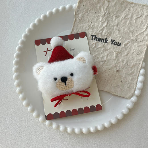 奶呼呼帽子毛绒小熊发夹-纪念日百货门店同款167795538 商品图3