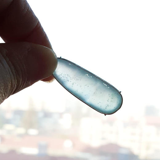 【天然正品】A货翡翠AU750收藏级白金镶钻镶天然细腻晴水冰种福豆翡翠吊坠项链42.6*12.3*6.6MM（皆取最大值）链长：45CM（长度可调节）女士010725AH40 商品图3