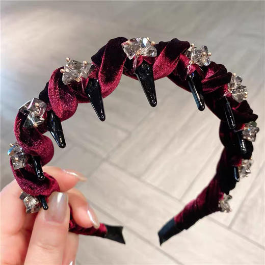 高级感轻奢丝绒水晶发箍-纪念日百货门店同款167748184 商品图1