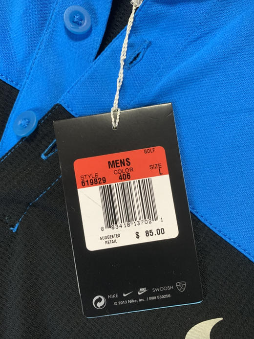 原单正品耐克高尔夫长袖体恤，只有L号两件，胸围114。快干透气，越南产，原价85美金。 商品图2