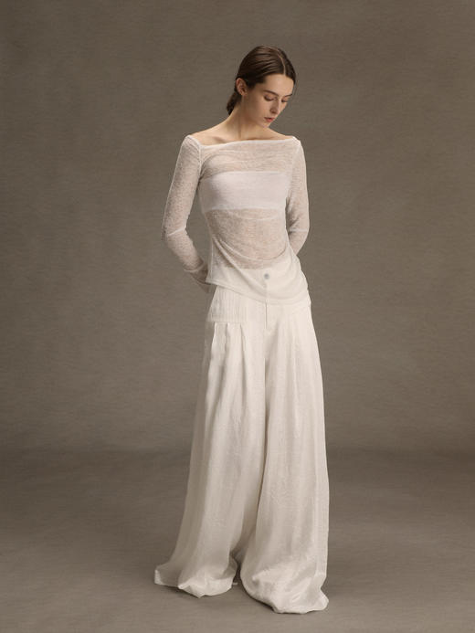 ranyepersonal｜PARADOX25RO02-1 不规则褶皱白色打底衫 [ 白 ] 商品图5