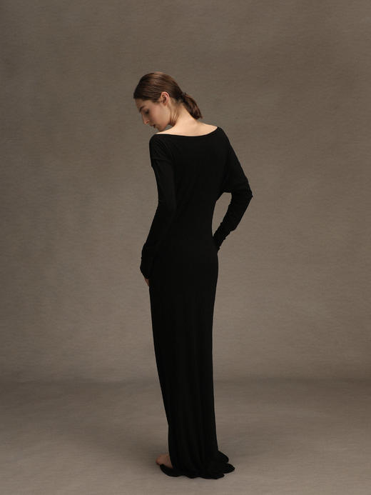 ranyepersonal｜PARADOX25DR01-2 不对称拼接针织黑色连衣裙 [ 黑 ] 商品图1