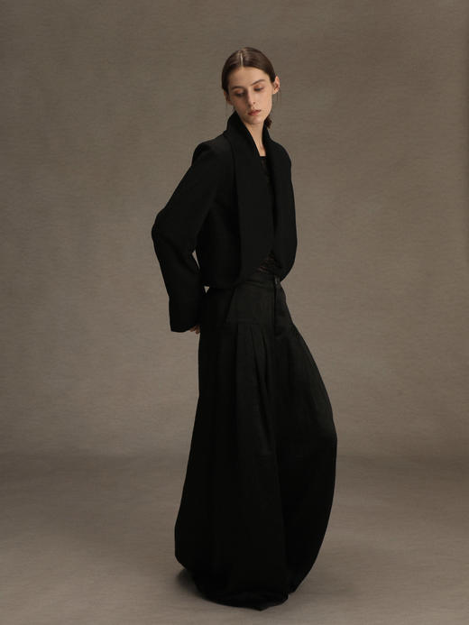 ranyepersonal｜PARADOX25BA01-3 粗斜纹黑色短款西装 [ 黑 ] 商品图7