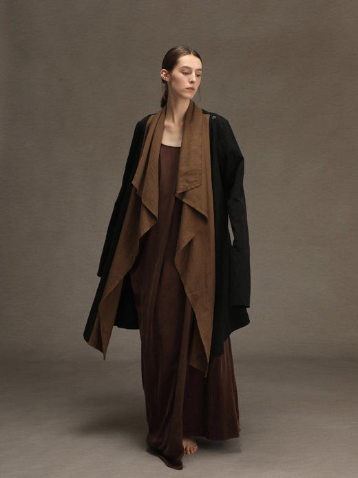 ranyepersonal｜PARADOX25DR03-2 不对称铜氨砂洗棕色吊带连衣裙 [ 棕 ] 商品图6