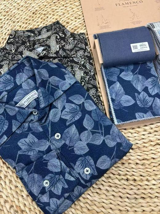 「36色可选」Flamenco 印花法兰绒埃及棉意式工艺衬衫 商品图7