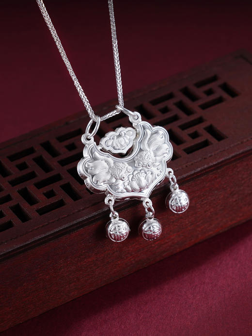 子佩集S990银【莲香鱼乐】套链【CMSTL008】纯银儿童项链2411 商品图0