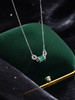 子佩集S925银【醉春烟】套链【YE02104】纯银时尚项链绿色锆石双圈2410 商品缩略图0