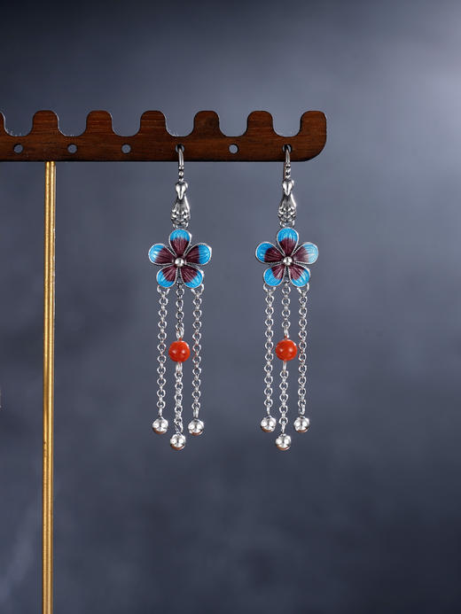 子佩集S925银【香风冉冉】耳环【ES00640】纯银珐琅彩2412 商品图0