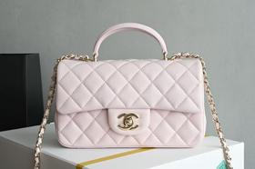香奈儿 𝟐𝟓𝐏 𝐌𝐢𝐧𝐢口盖包手提手腕  浅粉 (LZ)