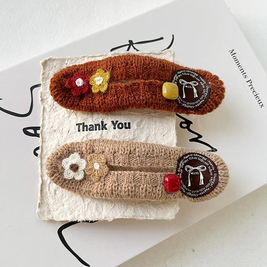 复古针织小花夹盘发夹-纪念日百货门店同款167950091 商品图3