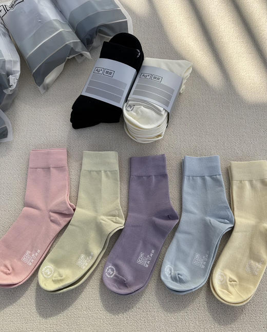 蕉内银皮301S袜子男女中筒袜子5双 商品图2