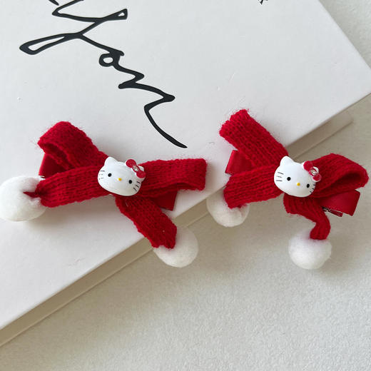 可爱少女KT蝴蝶结球碎发对夹-纪念日百货门店同款167749064 商品图2