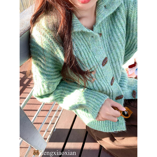 <曾小咸推荐> 现货秒杀！微信超特价！绿色翻领毛衣开衫 日常219.99 立减120 秒杀99.99！ 商品图4