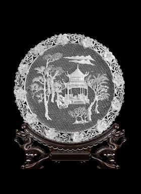 子佩集S999银纯手工制作【晚亭绮梦】花丝盘大师工坊原创设计【WTQMHSP】2409