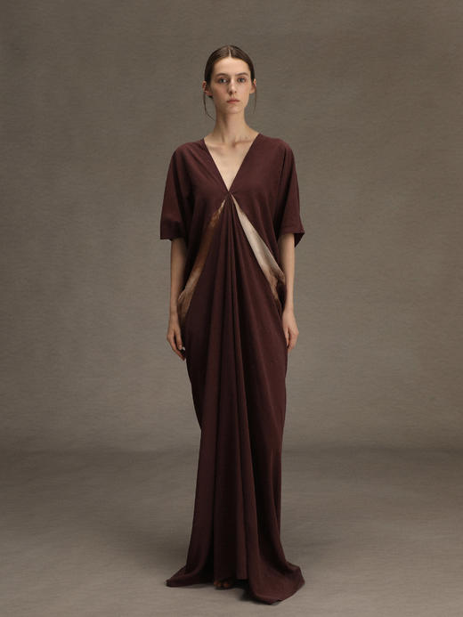 ranyepersonal｜PARADOX25DR04-1 低领拼接扎染紫色短袖连衣裙 [ 黑 ] 商品图4