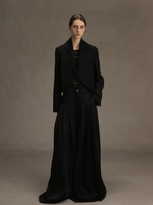 ranyepersonal｜PARADOX25BA01-3 粗斜纹黑色短款西装 [ 黑 ] 商品图5