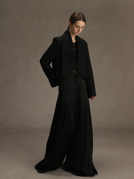 ranyepersonal｜PARADOX25BA01-3 粗斜纹黑色短款西装 [ 黑 ] 商品图6