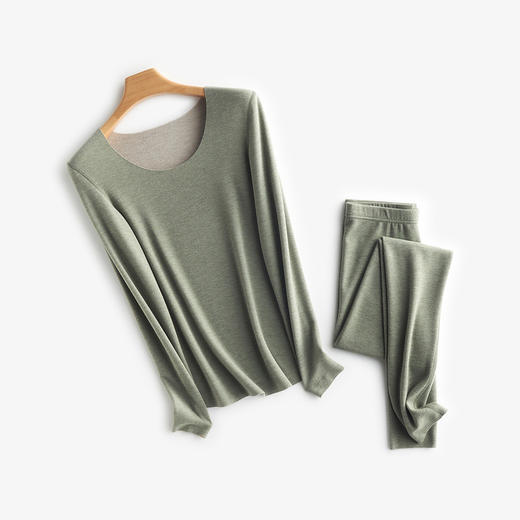 保暖内衣女秋冬新款徳绒自发热羊毛蚕丝无痕内搭修身秋衣秋裤套装 商品图9