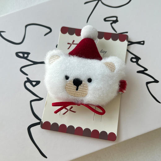 奶呼呼帽子毛绒小熊发夹-纪念日百货门店同款167795538 商品图2