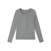 天丝醋酸羊毛打底衫 秋冬新款圆领修身针织衫纯色条纹长袖上衣 商品缩略图4