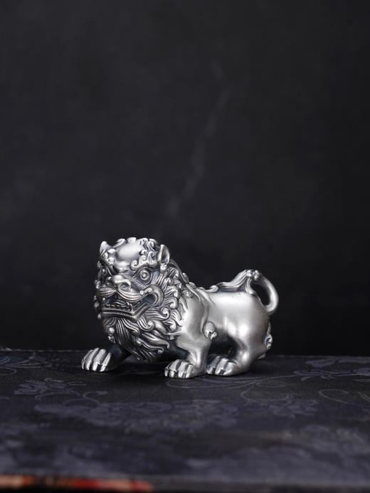 子佩集S999银【青狮】手把件【BJ247】纯银手把件仿古2411 商品图3