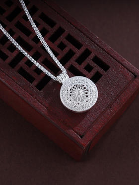 子佩集S990银【福花之海】吊坠【MX001】花丝(不含链)2411