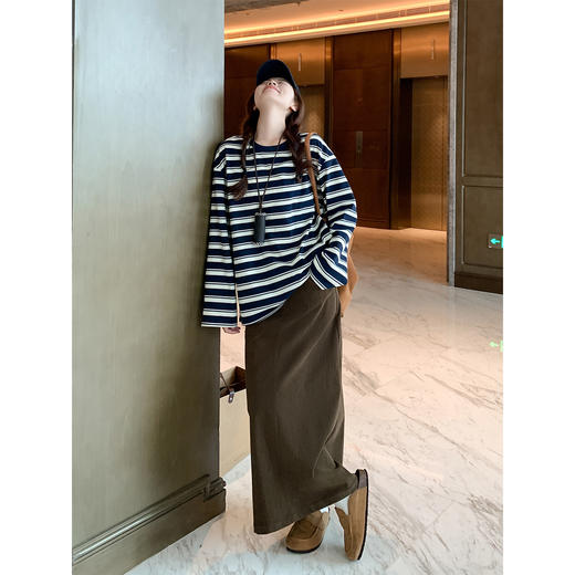 <曾小咸推荐> 现货秒杀！微信超特价！慵懒风条纹针织长袖t  日常139.99 立减60 秒杀79.99！ 商品图1