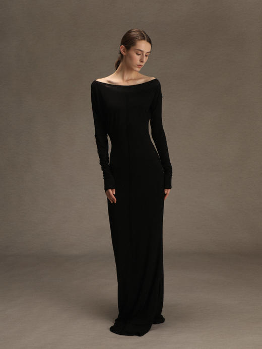 ranyepersonal｜PARADOX25DR01-2 不对称拼接针织黑色连衣裙 [ 黑 ] 商品图6