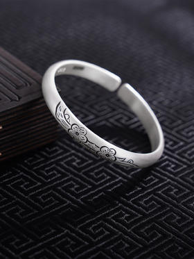 【桃花朵朵】子佩集S999银手工手镯原创设计【55061208】2407