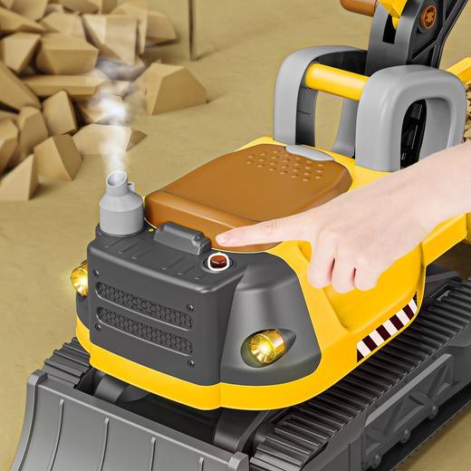 小演员挖掘机工程车可坐人喷雾音效声光滑行玩具车生日礼物男孩 商品图2