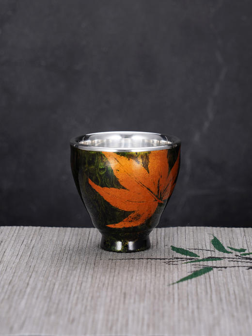 子佩集S999银【枫生财起】茶具【CHABEI0001059】纯银枫叶茶杯摆件2412 商品图0