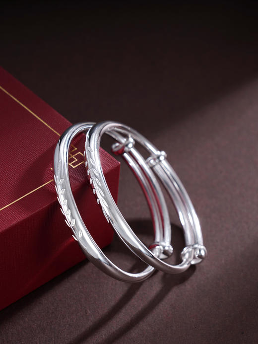 子佩集S999银【希望之叶】童镯【WT000019】纯银儿童麦穗2411 商品图0