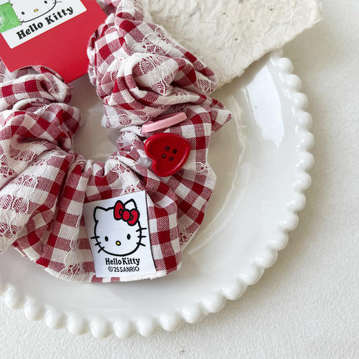 少女甜美风红格纹KT发圈-纪念日百货门店同款167749208 商品图2