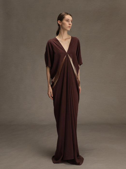 ranyepersonal｜PARADOX25DR04-1 低领拼接扎染紫色短袖连衣裙 [ 黑 ] 商品图5