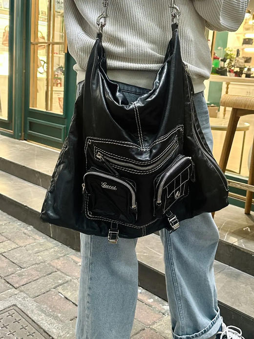 GUCCI 黑金 牛皮 大号 价格 单肩包 商品图1