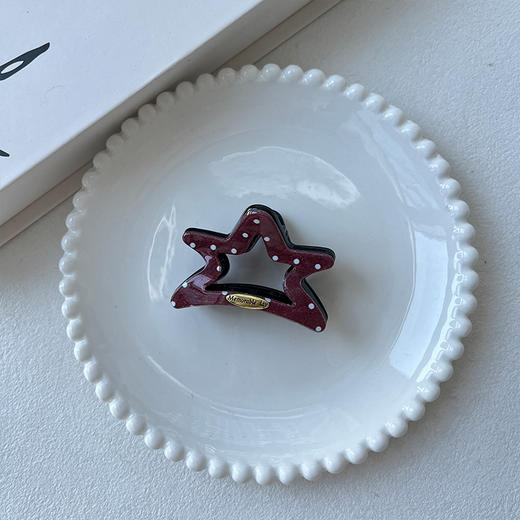 复古俏皮红色波点半扎抓夹-纪念日百货门店同款167446506 商品图4