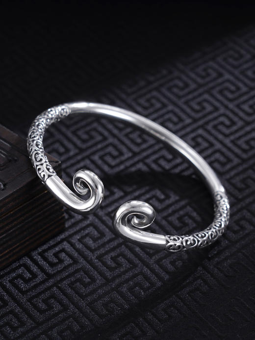 子佩集S999银【定心悟禅】手镯【WZ003564】纯银2411 商品图0