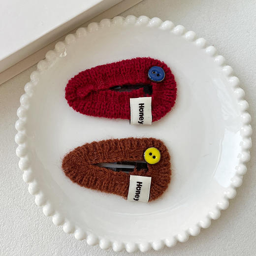 复古趣味针织三角边夹发夹-纪念日百货门店同款167950075 商品图1