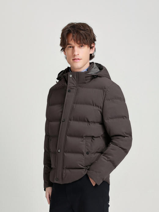 callisto咖色鹅绒连帽羽绒服 商品图3