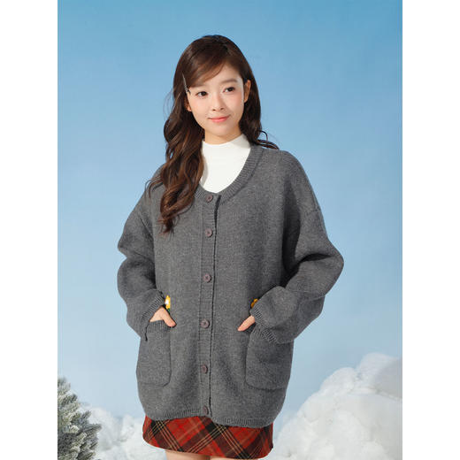 复古手工钩花口袋毛衣-纪念日百货门店同款167447912 商品图1