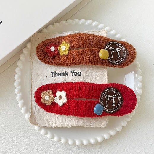 复古针织小花夹盘发夹-纪念日百货门店同款167950091 商品图4