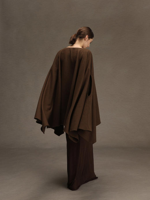 ranyepersonal｜PARADOX25DR01-1 不对称拼接针织棕色连衣裙 [ 棕 ] 商品图8