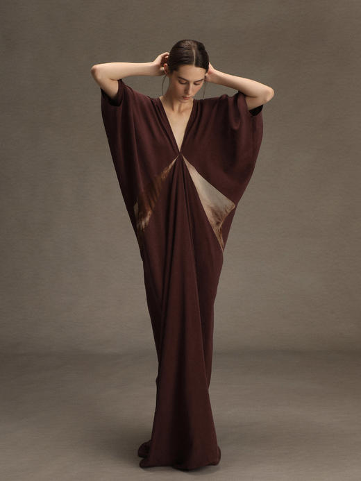 ranyepersonal｜PARADOX25DR04-1 低领拼接扎染紫色短袖连衣裙 [ 黑 ] 商品图7