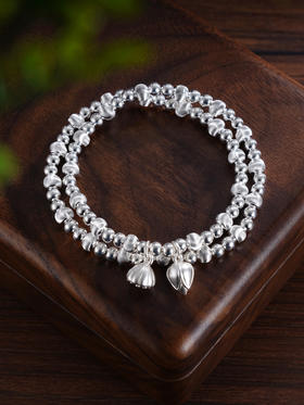 子佩集S999银【两世莲欢】手串【SC001198】纯银手链双层2411