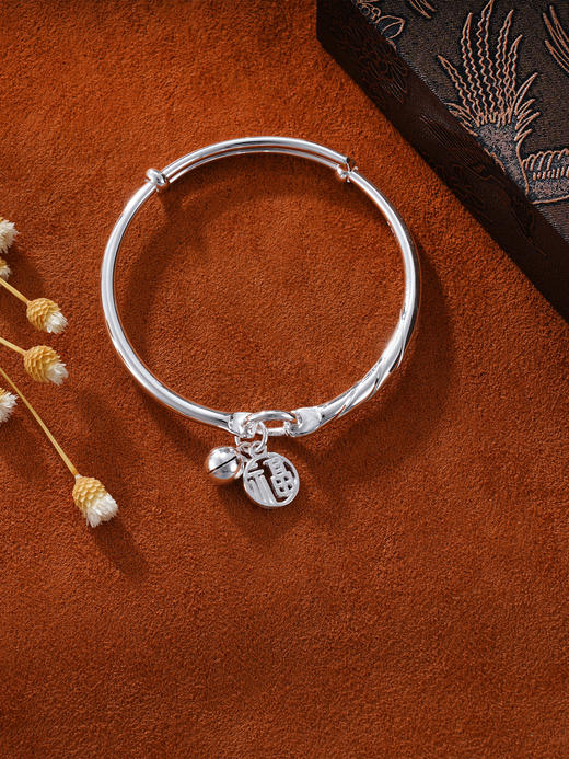 子佩集S999银【福灵】童镯【TZ000621-4】纯银儿童2408 商品图0