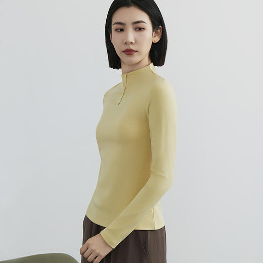 A30311保暖衣女秋冬新款立领依翡丝抗菌吸湿排汗长袖t恤内搭修身打底衫 商品图1